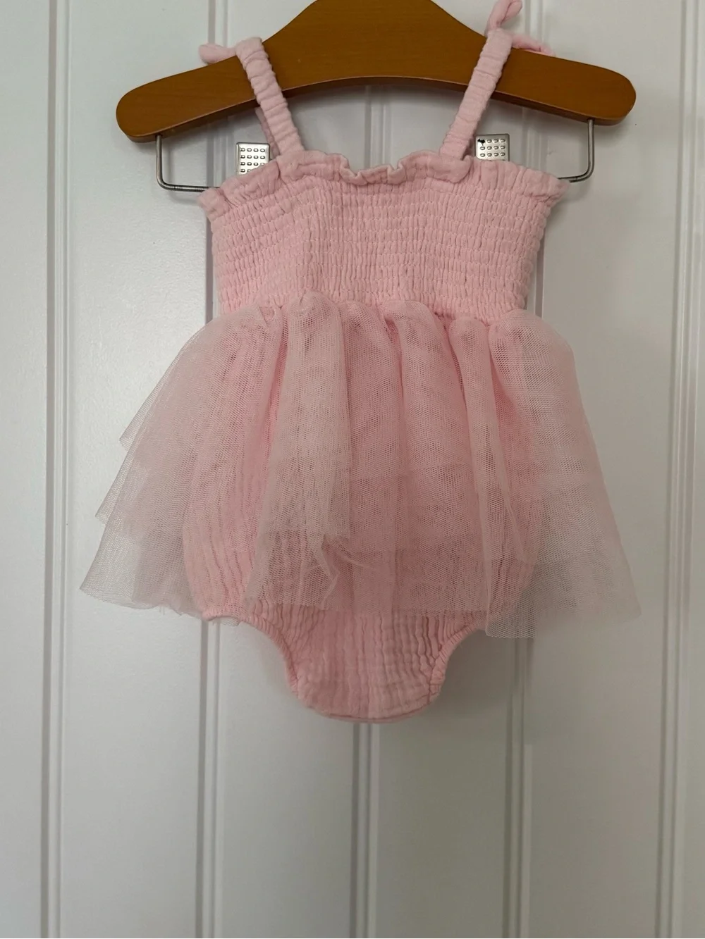 🩰NWT Angel Dear Organic Muslin Tutu Bubble Romper Pink Size 0-6M Baby Girl 🩰